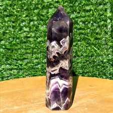 180G Natural Dreamy Amethyst Obelisk Crystal Wand Point energy Freeform Healing