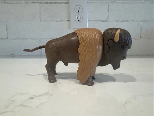 Vintage Playmobil Buffalo Bison Wild Animal Western 1988