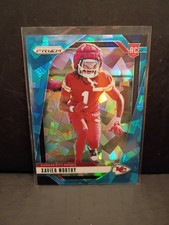 2024 XAVIER WORTHY Prizm Blue Cracked Ice /99 Kansas City Chiefs Rookie