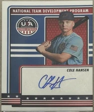 2023 Panini USA Baseball Stars & Stripes Cole Hansen #NTDP-CH Auto