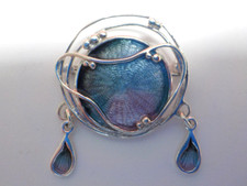 Vintage Norman Grant Sterling Silver Enamel Brooch-DJ Dust Jewellery-Edinburgh H