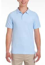 Nautica Young Men Uniform Short Sleeve Double Pique Polo L 38-39 Light Blue
