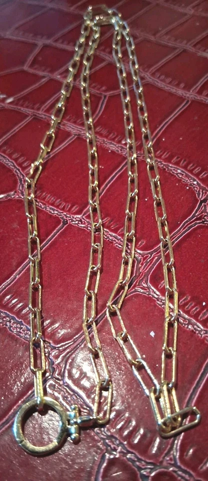 Collar Clip Chapado en Oro 14K con Colgante Círculo Entrelazado Foto 2 de 3