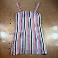 Forever 21 Multicolor Striped Pinafore Dress Size Medium