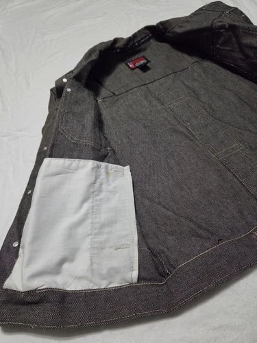 Propain Urban Culture  Mens  Black Denim Front Button Jacket Cotton Longsleeve M image 7