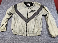 Skilcraft US Army PFU Jacket Mens Medium Long Grey Nylon Windbreaker IPFU