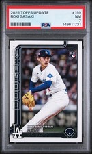 2025 TOPPS UPDATE #US199 ROKI SASAKI PSA 7 MINT (RC) DODGERS MLB