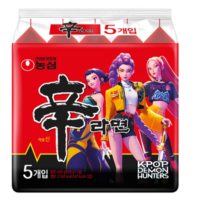 K-POP Demon Hunters Edición Limitada Shin Ramyun 120g × Paquete de 5