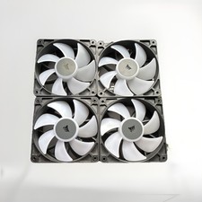 Corsair 4-Pack PC Case Fans Black Frame White Blades 4-Pin PWM Connection