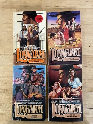 4 paperbacks by Tabor Evans - Longarm Novel + 105, 217 and 223
