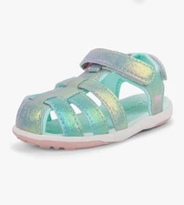 See Kai Run Baby-Girl's Paley Ii Sport Sandal. Green Metallic.girls 7
