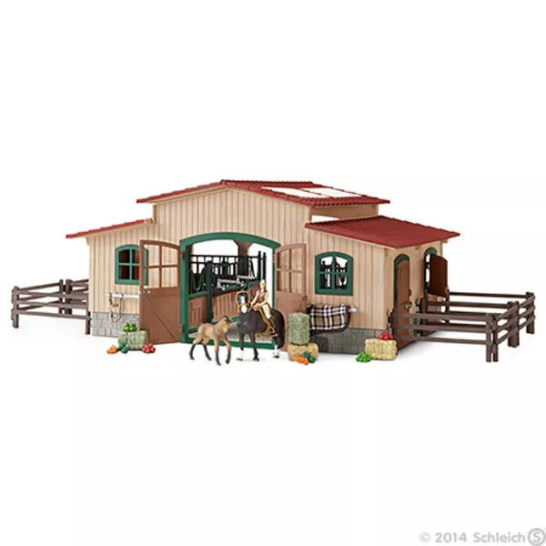NEW SCHLEICH 42103 Horse Stable with Accessories Play Set Playset