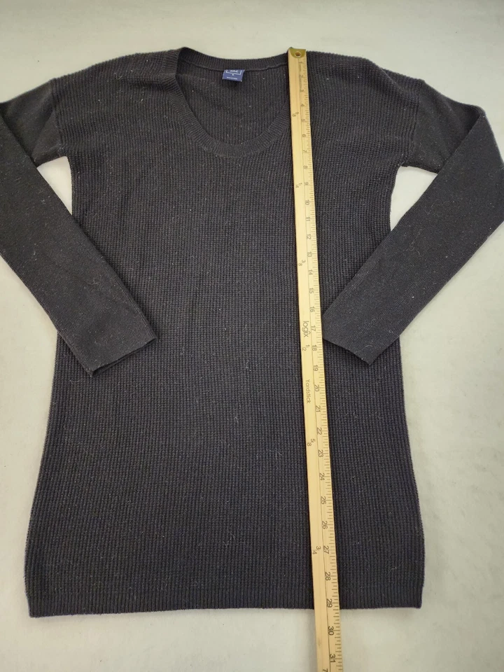 Gap Long Sleeve Waffle Knit Maternity Top Women Medium Black Thermal Stretch - Image 2 of 4