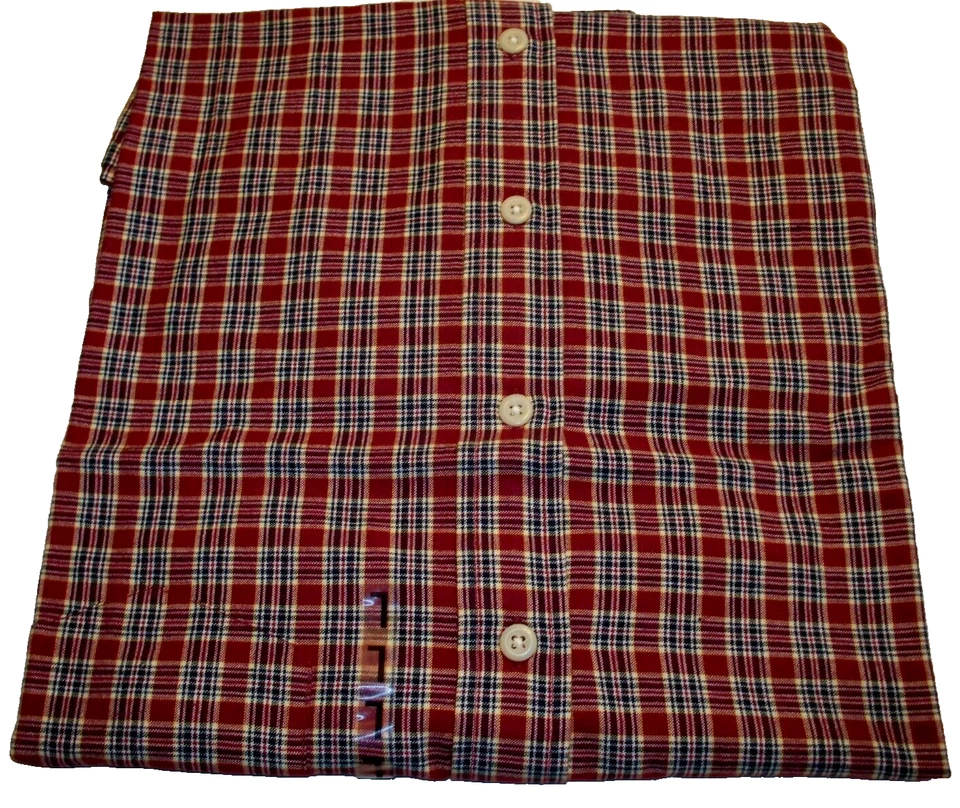 全新 男式 Sonoma Jean Co 衬衫 短袖 L 码 红色和海军蓝格子 F8 — 第 2/2 张图片