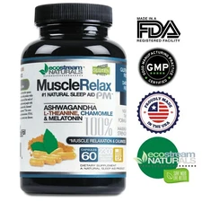 #1 Natural Sleep Aid Muscle Relax PM Ease Night Time Capsules Non Habit Forming 