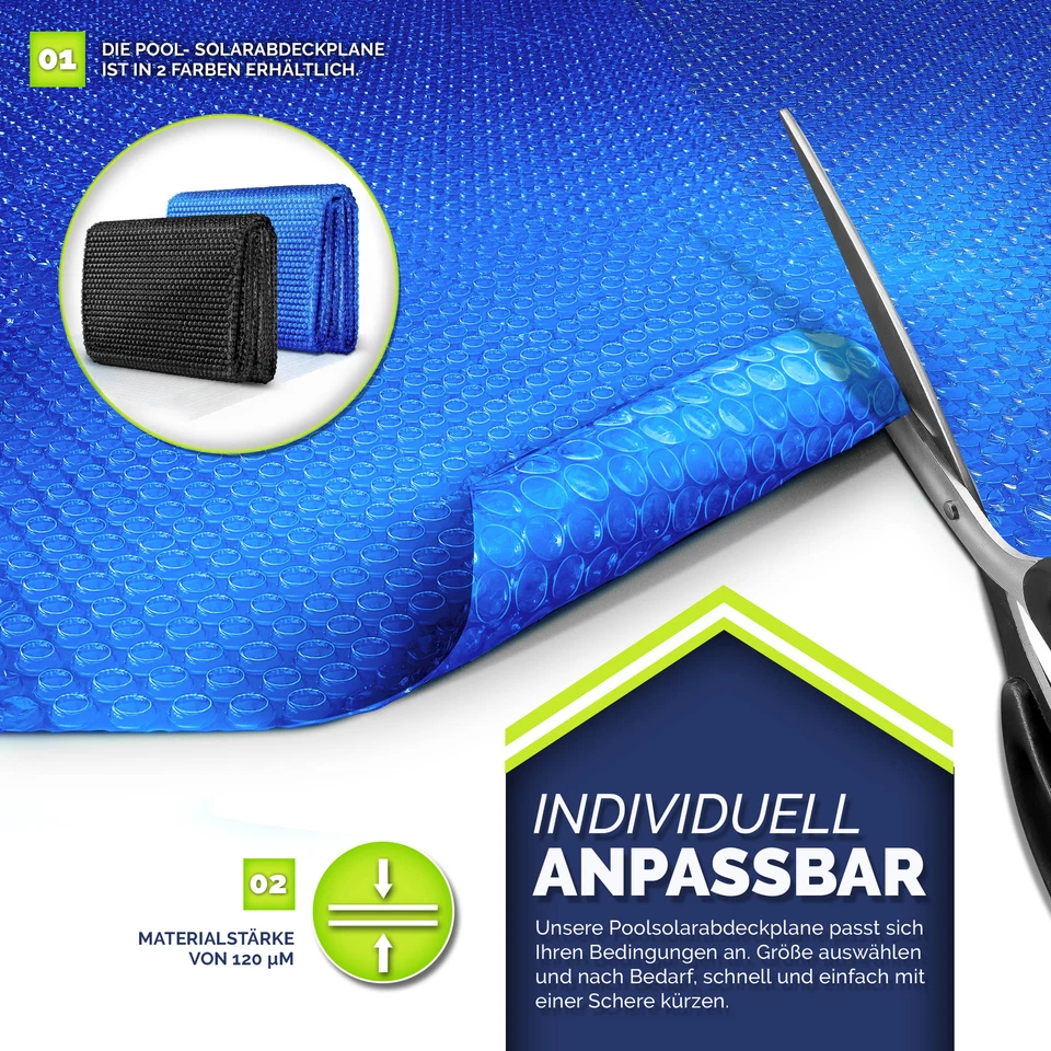 Pool Solarfolie Solarplane Solarheizung Solarabdeckplane Poolheizung Wärmeplane - Bild 2 von 4