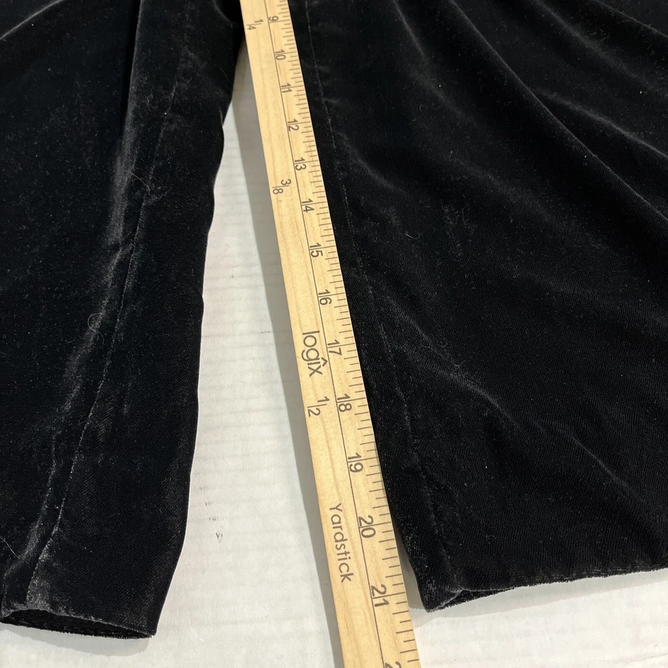 J Crew Jumpsuit Women M Black Velvet Wide Leg Cropped Sleeveless Witchy Cocktail - Image 3 of 4