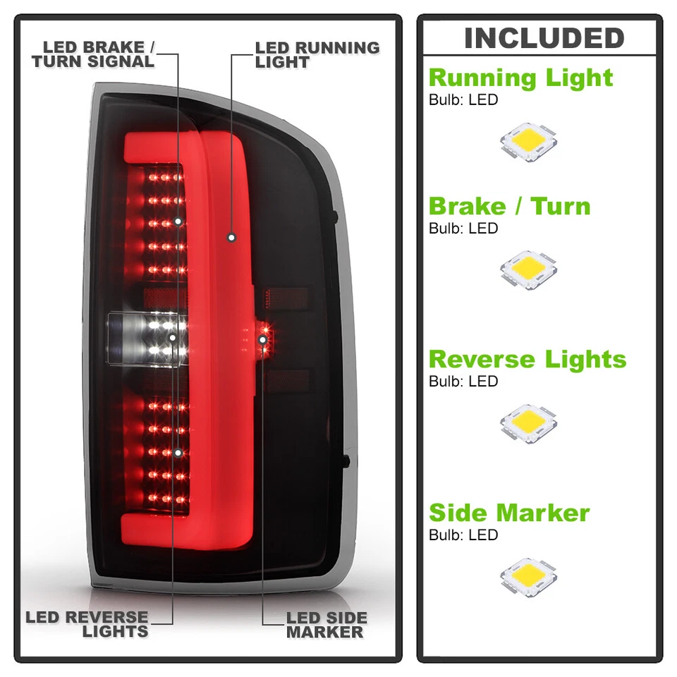 For 2015-2022 GMC Canyon/Chevy Colorado Black Smoked Full LED Tail Lights Lamps - Image 4 of 4