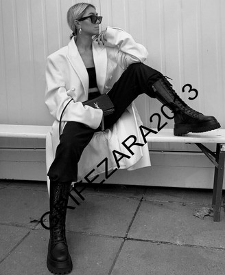 flat leather boots with track soles