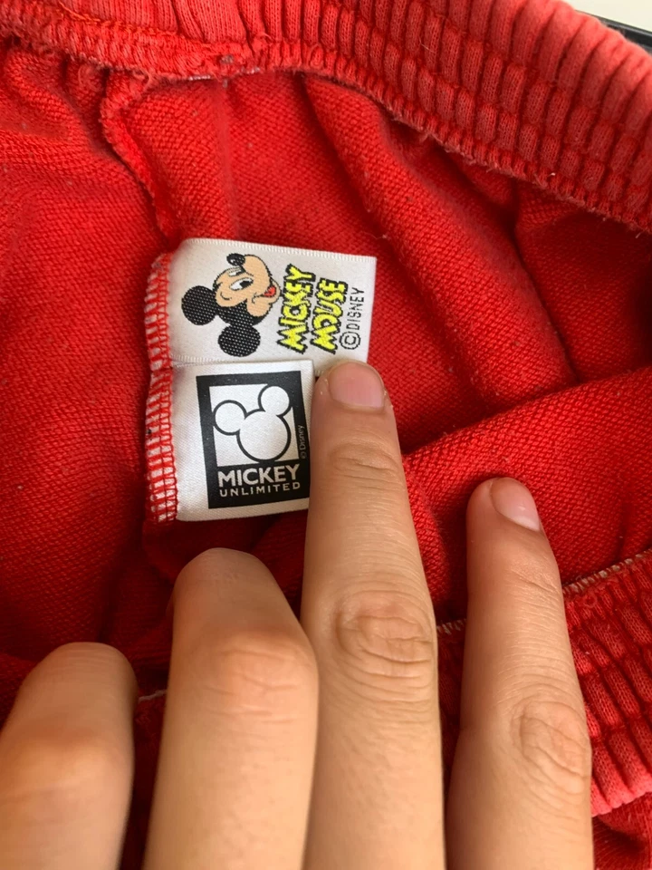 Pantalones de chándal Mickey Mouse juveniles 24x25,5 rojos cónicos jogger Disney niños Foto 3 de 4