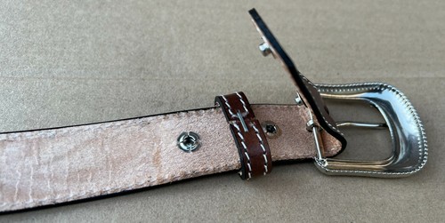 KIDS WESTERN COWBOY BELT. GENUINE LEATHER TULIP DECORATED KIDS RODEO BELT - Picture 10 of 20