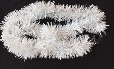 Snow White Luxury Deluxe Chunky Christmas Tinsel Garland Tree Decoration 2m