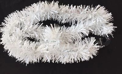 Snow White Luxury Deluxe Chunky Christmas Tinsel Garland Tree Decoration 2m