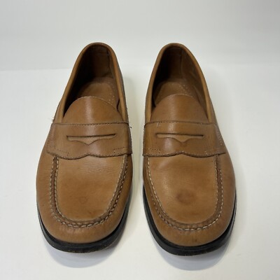 G.H. Bass Tan Brown Leather Logan Flat Weejuns Penny Loafer  display picture 3