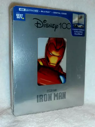 Iron Man Disney100 (4K/Blu-ray, 2023, STEELBOOK) NEW Robert Downey Jr. action