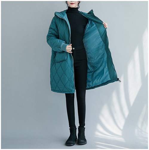 Women's Cotton Padded Jacket Chinese Style Warm Loose Coat Thick Winter Outwear - Picture 6 of 12