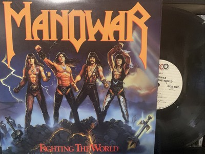 Manowar   Fighting The World LP 1987 ATCO Records   7 90563-1 EX/VG+