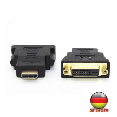 DVI auf HDMI Adapter DVI Buchse zu HDMI Stecker vergoldet Dual-Link HD 24+1
