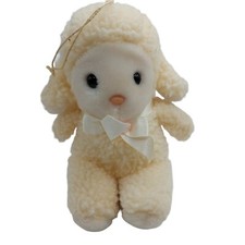 Eden White Cream Lamb Sheep Stuffed Plush 6 inch Woolly Rattle