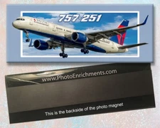 Delta  Air Lines Boeing 757-251 Handmade 2" x 5" Fridge Magnet (PMT1523)