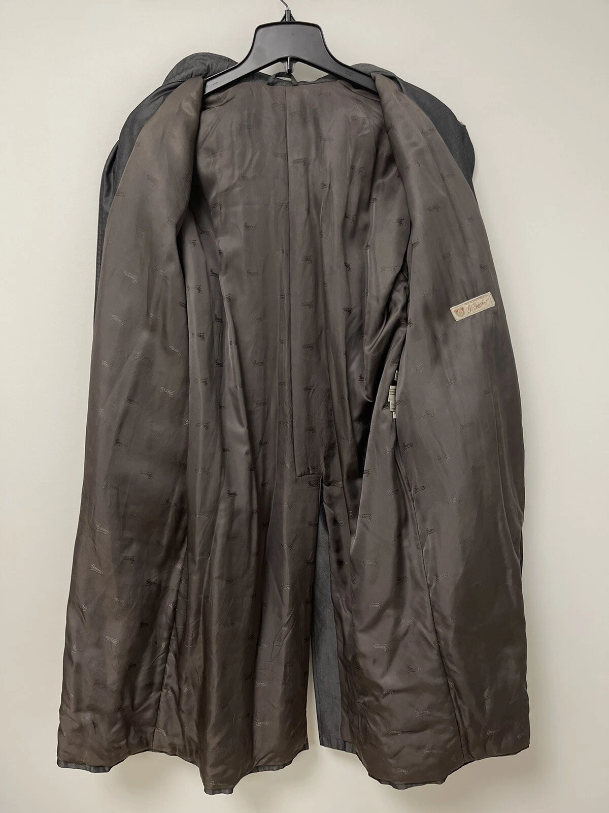 Trench vintage da uomo Gucci finiture in pelle grigio taglia 48