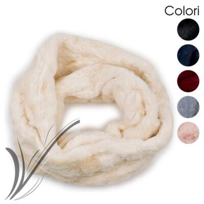 Sciarpa ad anello pelliccia eco ecologica da donna di ragazza - Main Image