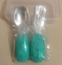 Yiveko Baby Training Spoon  Fork Safe Silicone  Stainless Steel w Case - NEW