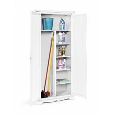 ARMADIO ANTE BATTENTI PORTA SCOPA MULTIUSO SALVASPAZIO ARTE POVERA BIANCO OPACO