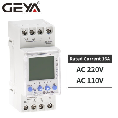 GEYA Digital LCD Timer Weekly Switch 6 Language Holiday Setting 16A AC110V 220V