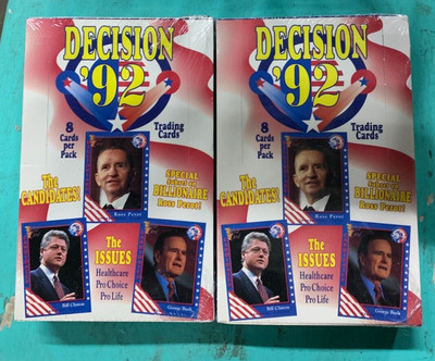 LOT OF 2 Factory Sealed Wildcard 'Decision '92' Cards Box Bill Clinton Election