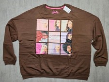 Barbie Hybrid Apparel Women's Squares Cozy Graphic Sweatshirt Size 3X Brown