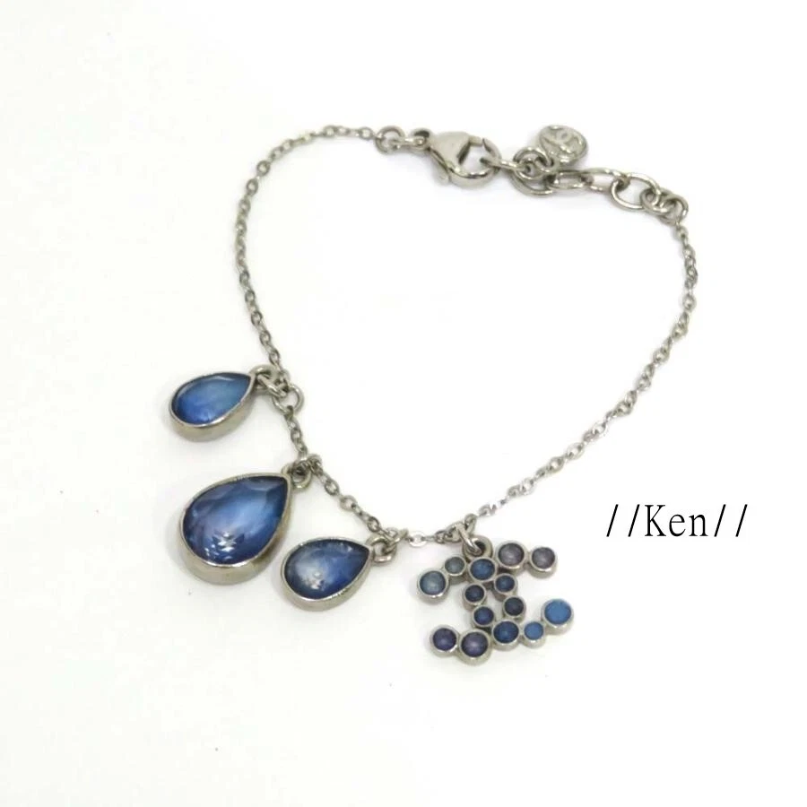 Bracciale CHANEL Bracciale AUTENTICO Coco CC Catena Vintage Pietra Colorata Goccia 18S 16cm FS