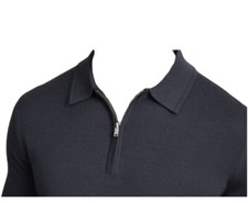 Reiss Men's Merino Wool Half Zip Polo Shirt M