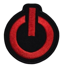 Power Button Embroidered Iron On Patch On Switch Off Switch PC Computer Emoji