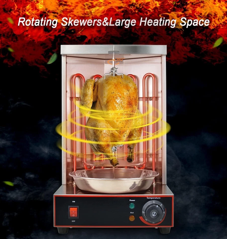 Electric Vertical Rotisserie Grill Schwarma Kebab Carnitas NEW In Box - Image 3 of 4