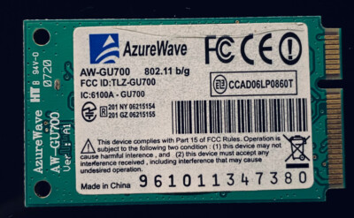 AzureWave AW-GU700 WLAN Mini PCIexpress Karte 802.11a/b/g 6-88-M7702-701 (45)