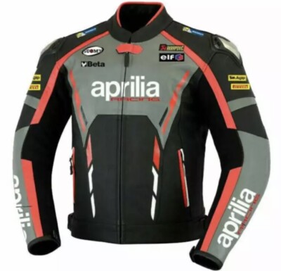 RACING APRILIA LEATHER RACING JACKET ARMOR PROTECTED CE APPROVED FOR MEN BIKER