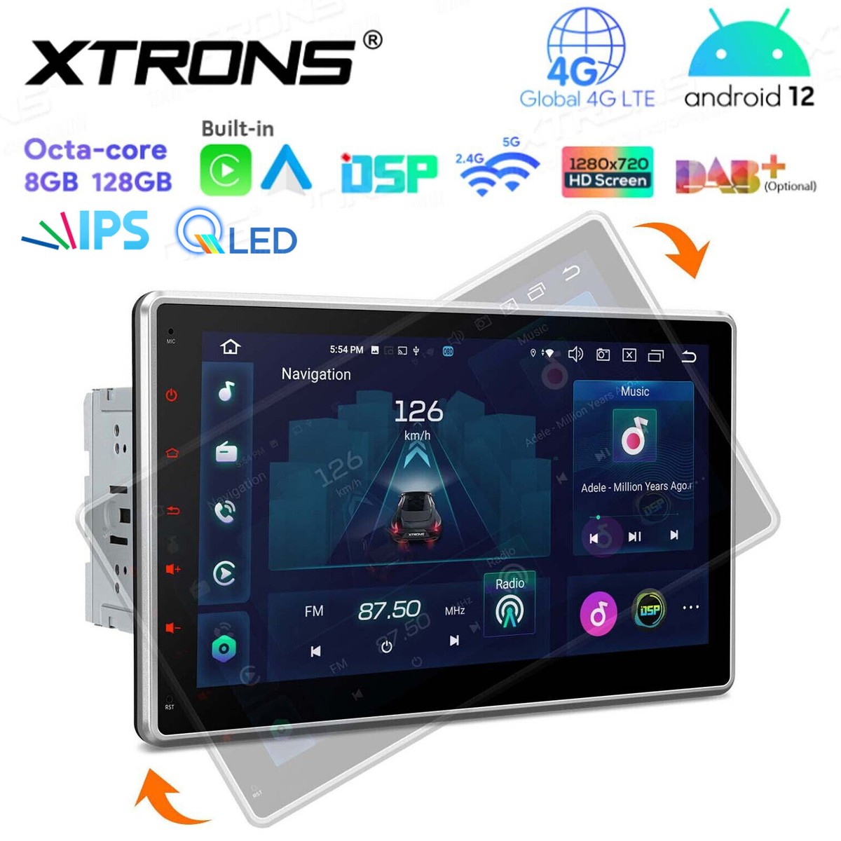 XTRONS android ナビ 8+128GB 10.1インチ 美品 カーナビ 車・バイク