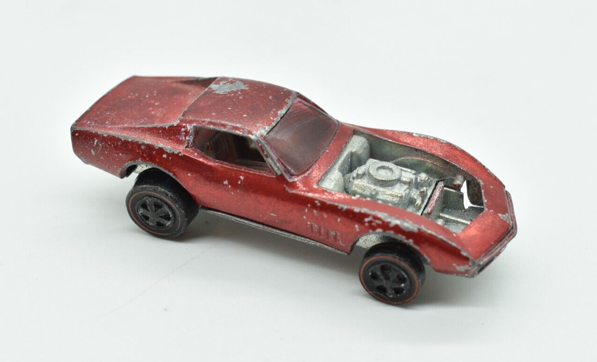Hot Wheels - CUSTOM CORVETTE, 1967 Redline, Red, White Interior