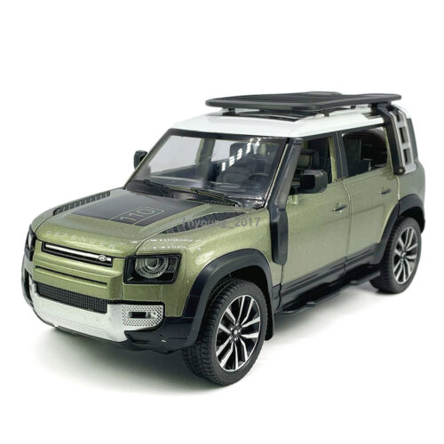 1:24 Land Rover Defender 110 Model Car Diecast Toy Cars 4 Doors Hood Open Green - Picture 5 of 13